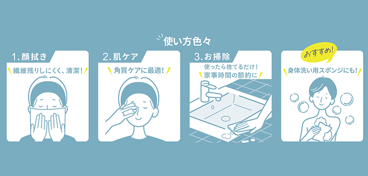 顔拭きからスキンケア、お掃除までさまざまな用途で使える