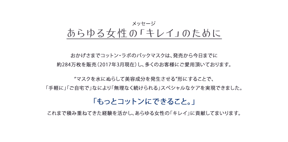 毎日お風呂でお肌にパワーチャージ! コットン・ラボ 炭酸パックマスクシリーズ