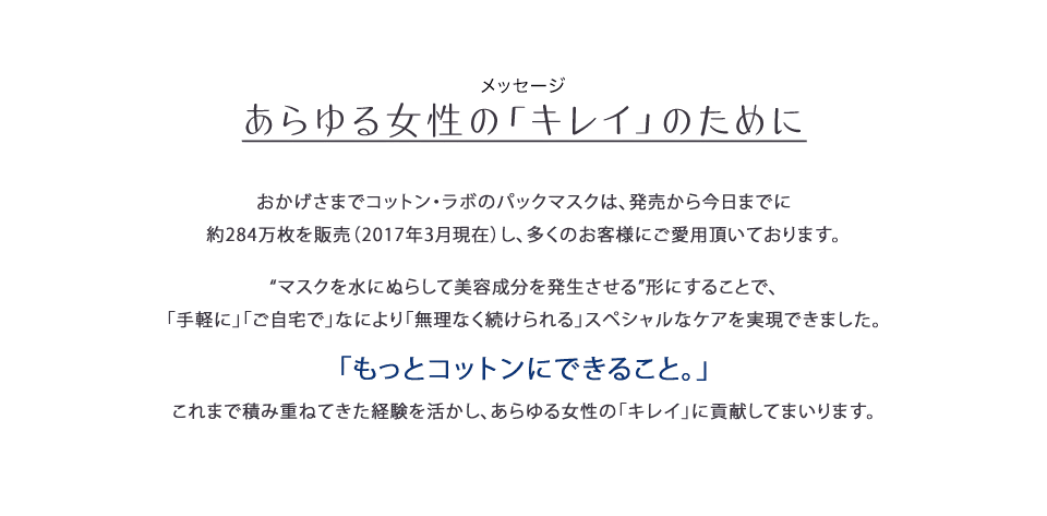 毎日お風呂でお肌にパワーチャージ！ コットン・ラボ 炭酸パックマスクシリーズ